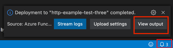 Screenshot of the View Output button.